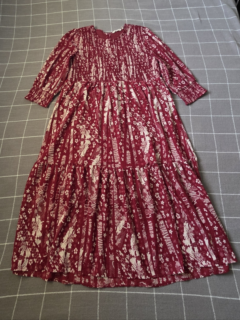 Soft Surroundings Marlais Bohemian Smocked Maxi Dress Sun Dried - Picture 2 of 8